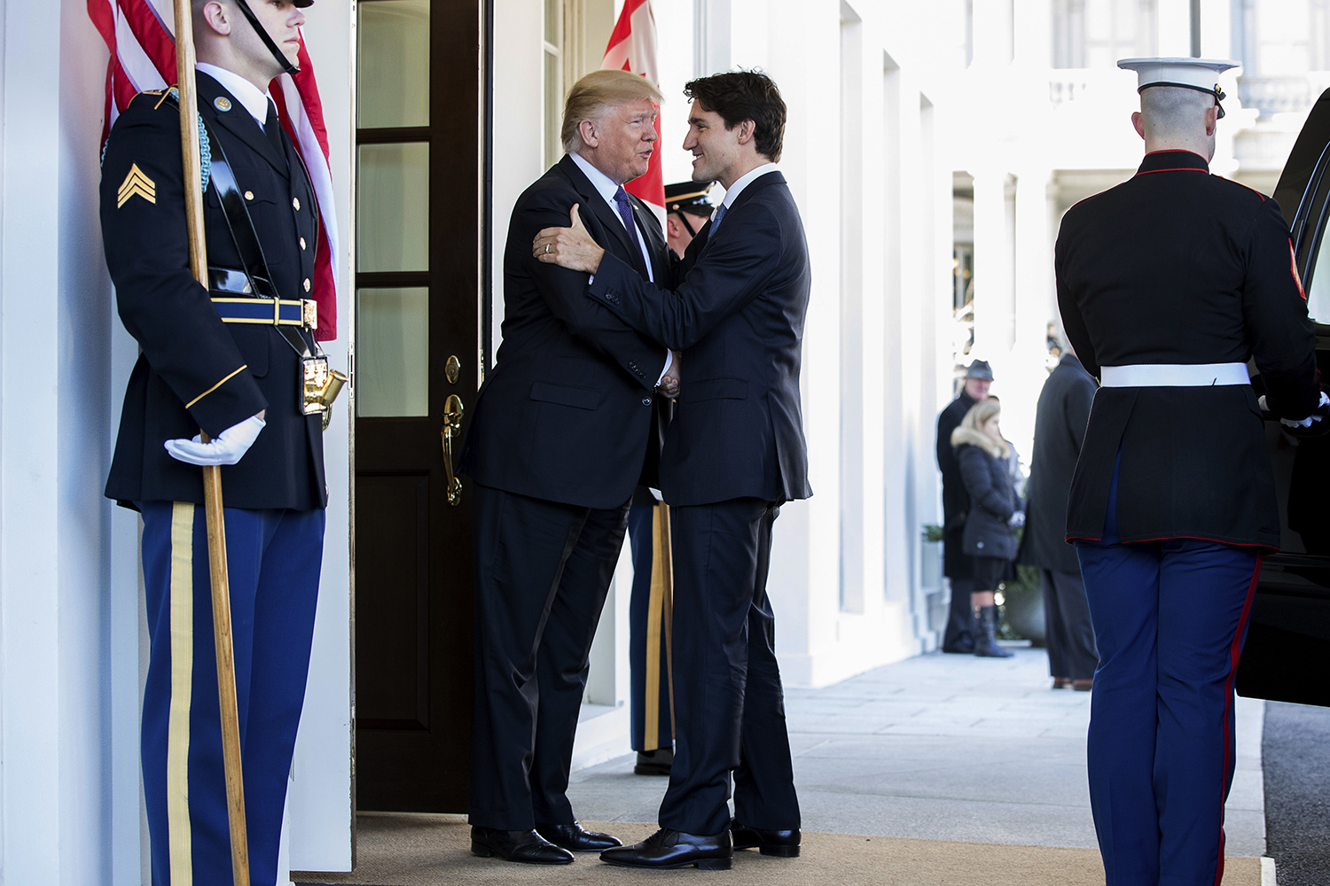 Canada’s Prime Minister Justin Trudeau meets with Trump