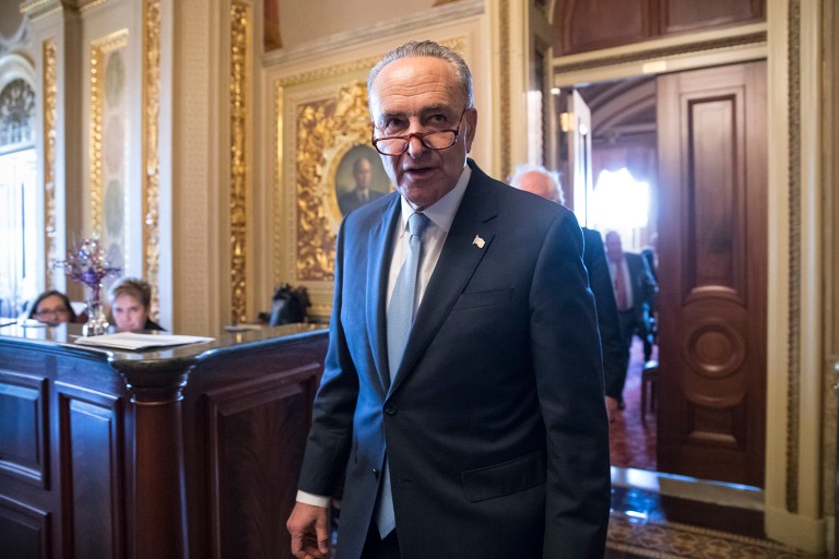 "The country is being tested in unprecedented ways. I say to all of my colleagues in the Senate: history is watching." (AP Photo/J. Scott Applewhite)