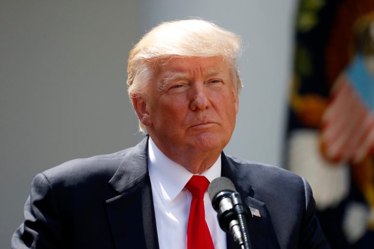 In this photo taken July 26, 2017, President Donald Trump pauses while speaking in the Rose Garden of the White House in Washington. (AP Photo/Alex Brandon)