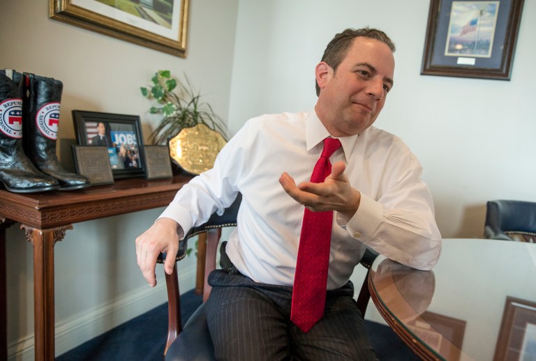 RNC Chairman Reince Priebus applauded Corey Lewandowski for how he has handled the news. (AP Photo/J. Scott Applewhite)