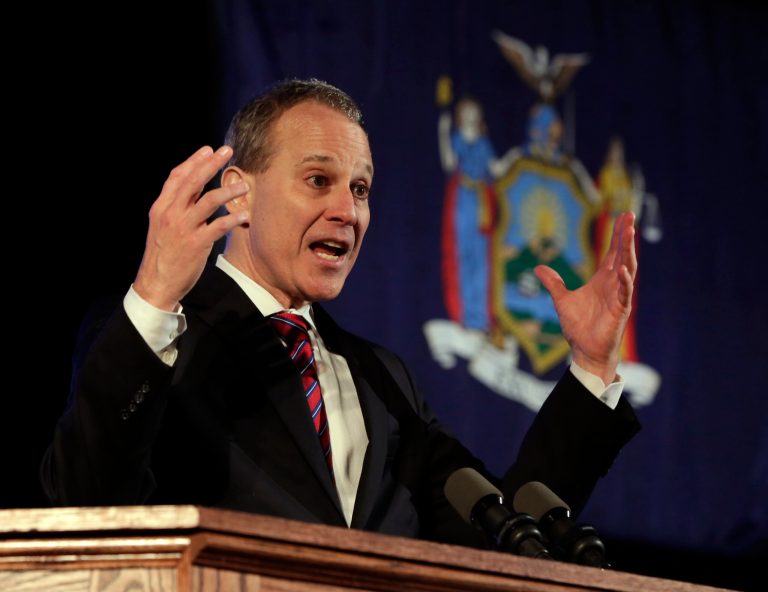 Eric Schneiderman, New York's Attorney General, has launched an investigation of Exxon Mobil. (AP Photo/Richard Drew)