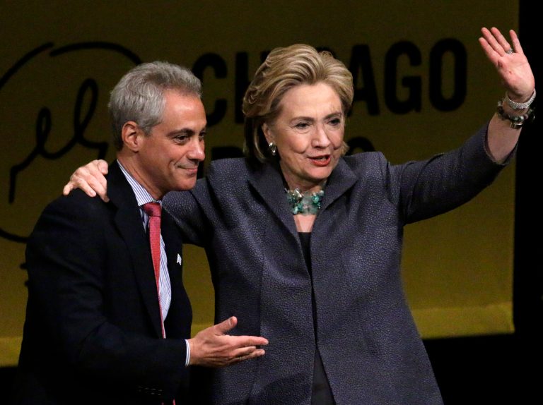 Despite coming under fire recently, Emanuel said Wednesday he believes Clinton still supports his career. (AP Photo/Stacy Thacker)