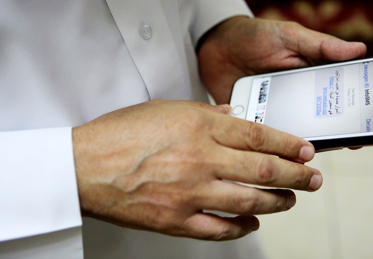Human rights activist Ahmed Mansoor was recently targeted by spyware that can hack into Apple's iPhone handset. The company said Thursday it was updated its security. (AP Photo/Jon Gambrell)
