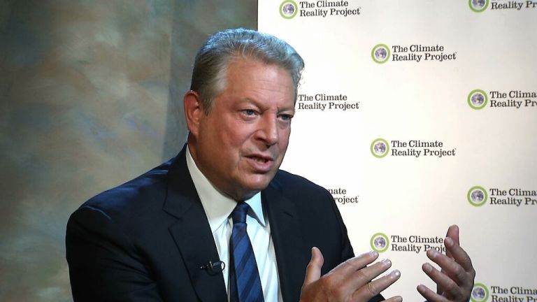 Gore kicks off a 24-hour telethon of sorts Friday afternoon to raise awareness about global warming.Â (AP Photo/Alex Sanz)