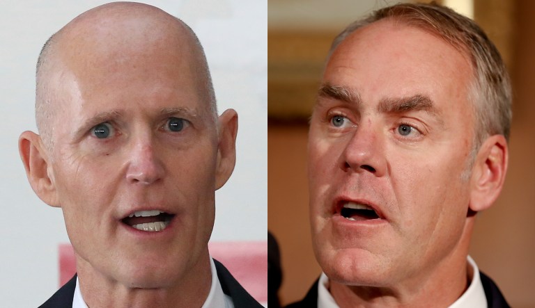 Rick Scott, an ally of President Trump, had asked to meet with Ryan Zinke to discuss his opposition to offshore drilling in federal waters off Florida's coast. (AP)