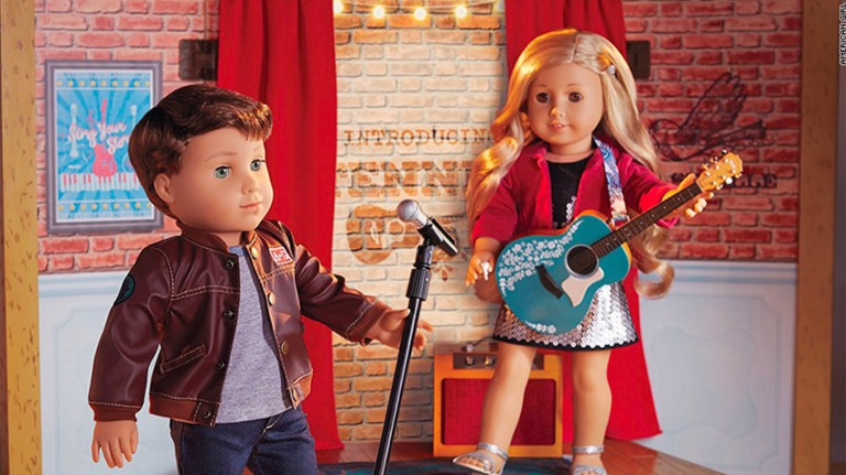 Logan Everett will serve quite literally as an accessory to one of the company's new female characters. (Screengrab/American Girl)