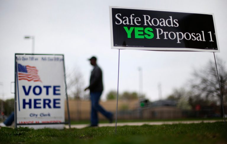 Michigan voters on Tuesday rejected -- by a historic 80-to-20 percent ratio -- a ballot measure that would have increased their sales and gasoline taxes in order to provide more highway funding. (AP Photo)Â 