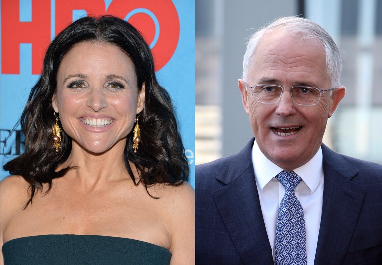 Australian Prime Minister Malcolm Turnbull is employing a new campaign slogan that is oddly reminiscent of one used by fictional President Selina Meyer, played by Julia Louis-Dreyfus, on 