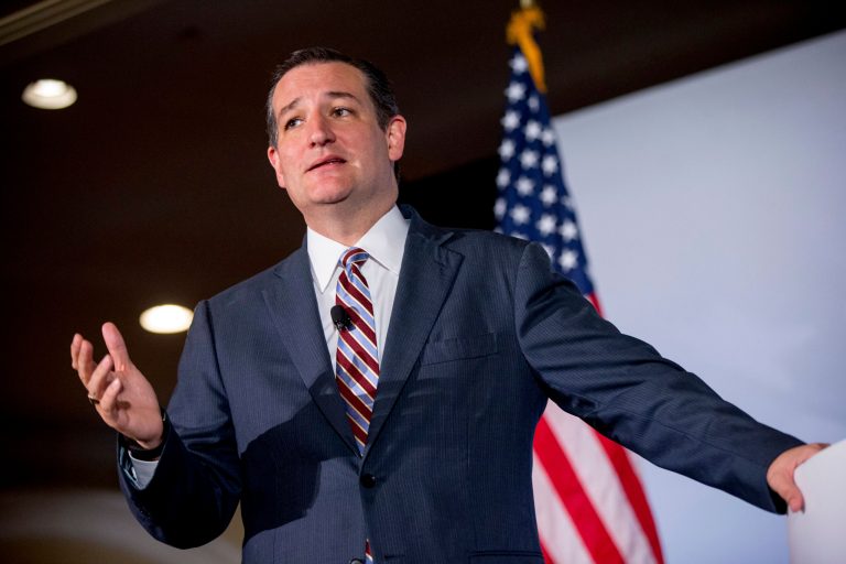 In this June 18, 2015, file photo, Republican presidential candidate, Sen. Ted Cruz, R-Texas, speaks during the Road to Majority 2015 convention in Washington. (AP Photo/Andrew Harnik, File)