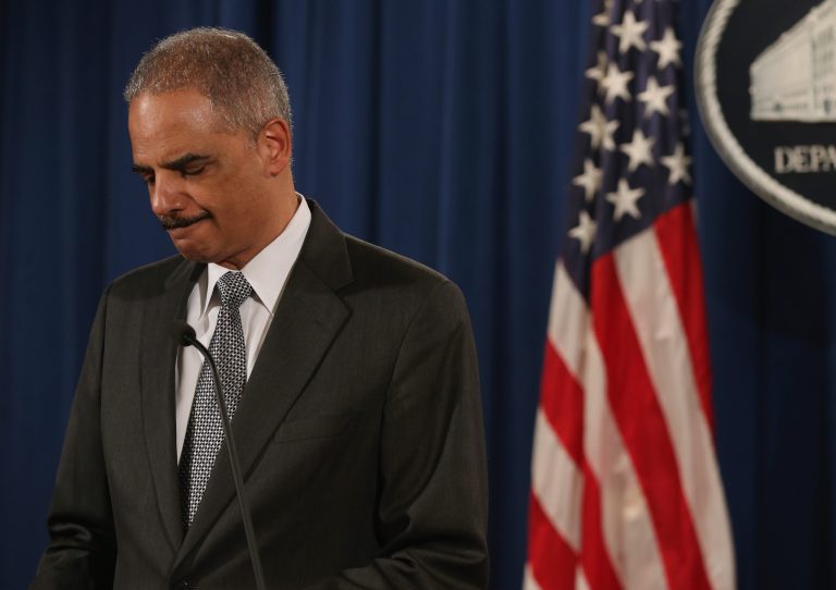 Attorney General Eric Holder speaks at the Justice Department on Dec. 3, 2014 in Washington. (Photo by Mark Wilson/Getty images)