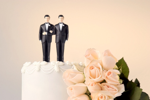 Wedding cake topper and flowers