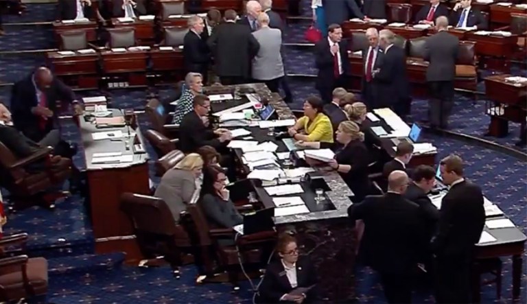 A video showed the notebook falling on him, and them Scott quickly jumping and looking up. (Screengrab)