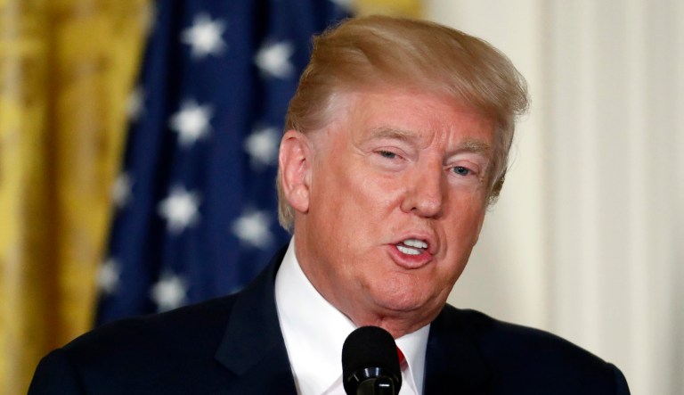 President Trump said Tuesday "all options are on the table" for the U.S. after North Korea launched a ballistic missile toward northern Japan. (AP Photo/Alex Brandon)