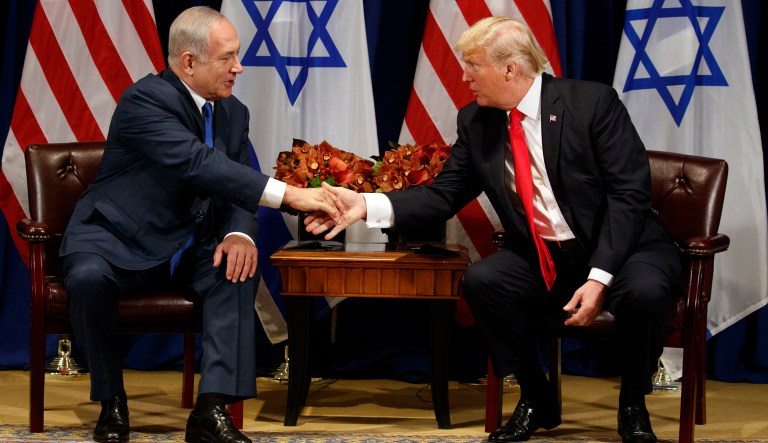 President Trump met with Israeli Prime Minister Benjamin Netanyahu during the United Nations General Assembly in New York. Trump raised the Israeli-Palestinian peace process during the meeting: 