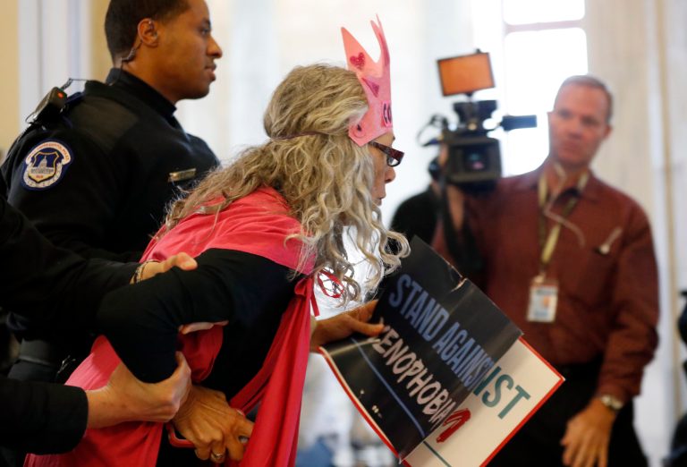 A total of 25 people were arrested for protesting on Capitol Hill in Washington, D.C. (AP Photo/Alex Brandon)