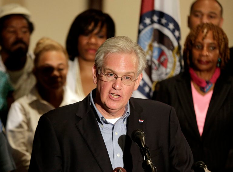 Missouri Gov. Jay Nixon speaks Aug. 16 at a news conference dealing with the aftermath of the shooting death of teenager Michael Brown in Ferguson, Mo. (AP Photo/Charlie Riedel)