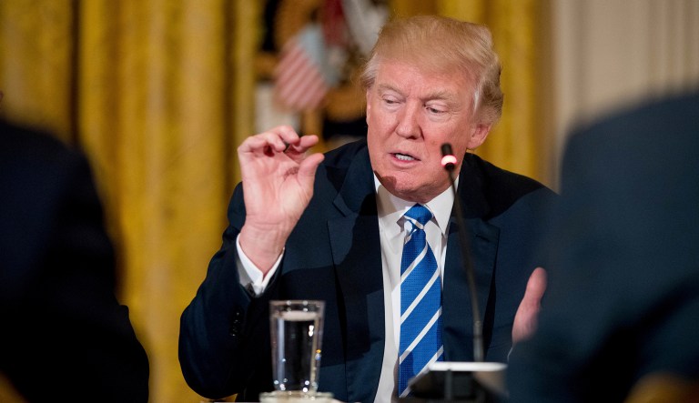 President Trump's announcement of the policy took Washington, and even members of his own staff, by surprise last week. (AP Photo/Andrew Harnik)