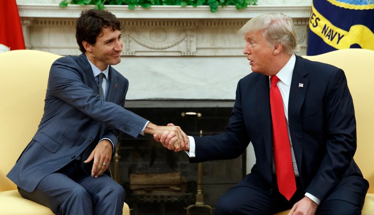 Efforts to renegotiate the North American Free Trade Agreement could result in a two-country deal on trade if the U.S., Canada, and Mexico can't agree on how to reshape it. (AP Photo/Evan Vucci)