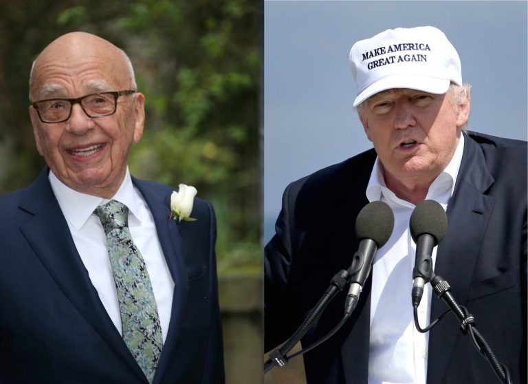 Dinner with Fox News owner amid rocky relationship between Trump and the network. (AP Photos)