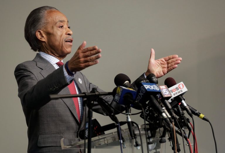 The Rev. Al Sharpton speaks during a news conference in New York. (AP/Julie Jacobson)