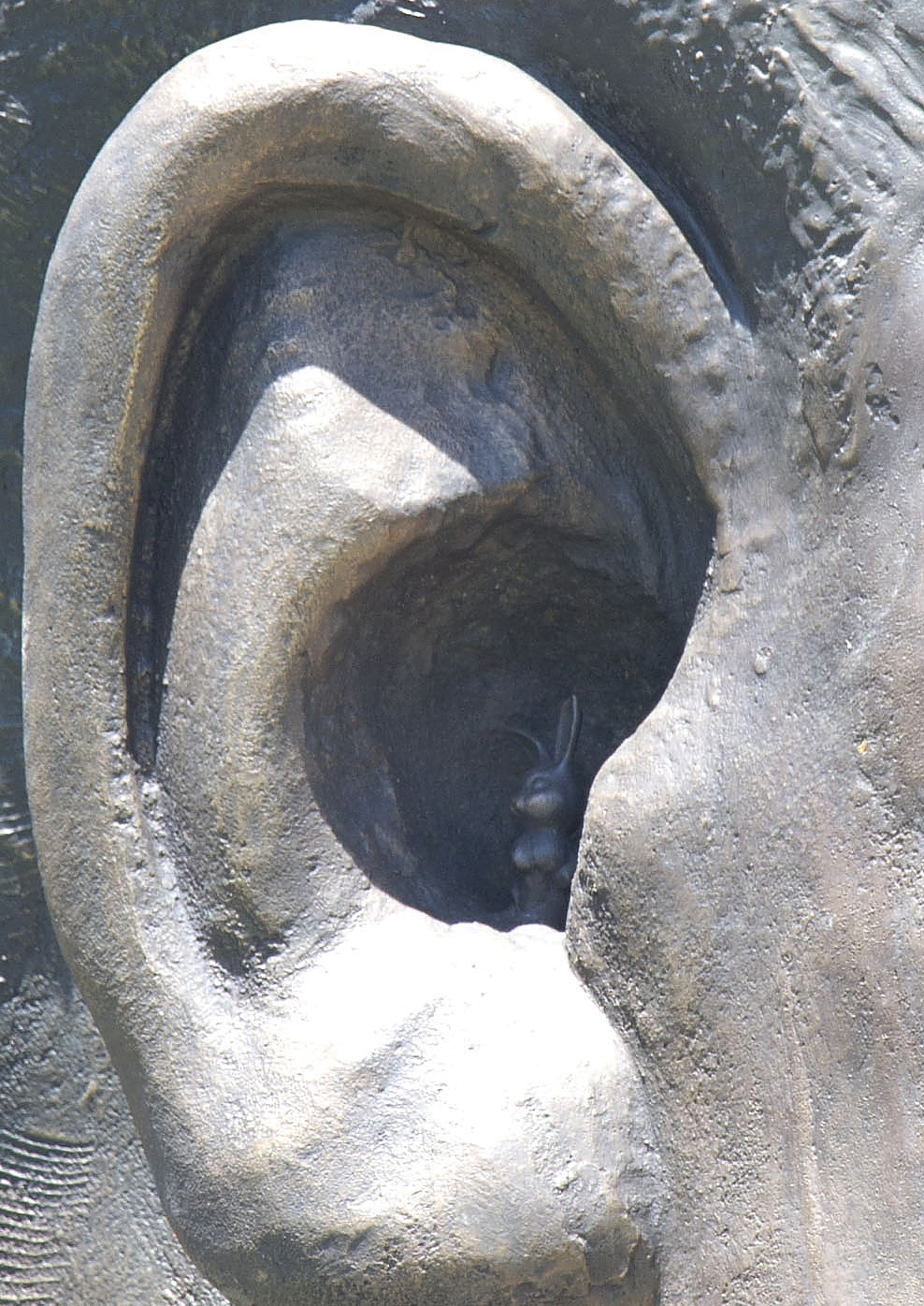 Quirky bunny on Mandela statue causes stir