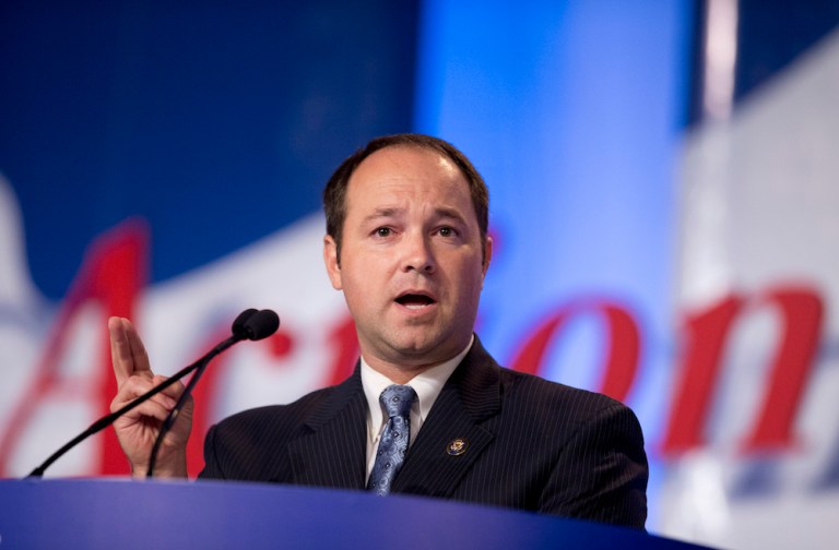 Stutzman, who is a running for to replace retiring Indiana Sen. Dan Coats, paid his brother-in-law, Gabe Rivera, from accounts raised from campaign contributions. (AP Photo/Manuel Balce Ceneta, file)