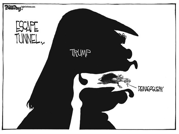 Editorial cartoon: Escape tunnel