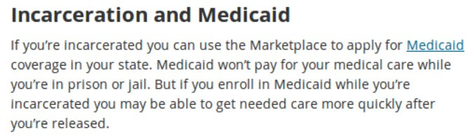 Obamacare Website Encourages the Incarcerated to Enroll in Medicaid