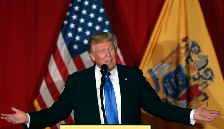 Earlier Tuesday, Trump is meeting with congressional GOP leadership at the White House. (AP Photo/Mel Evans)