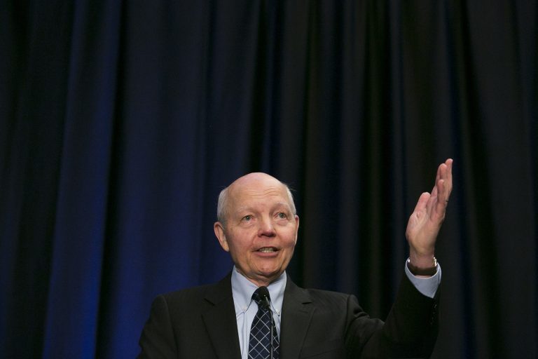 Internal Revenue Service Commissioner John Koskinen speaks at The American Bar Association Tax Section 2014 meeting, held at the Grand Hyatt Hotel in Washington on Friday, May 9th, 2014. (Graeme Jennings/Examiner File)