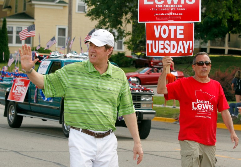 Jason Lewis coasted to a relatively easy win in spite of opposition from a seven-term Republican incumbent. (Elizabeth Nida Obert/Rochester Post-Bulletin via AP)