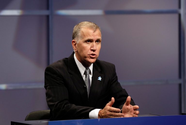 North Carolina Republican senatorial candidate Thom Tillis (AP Photo/Gerry Broome)