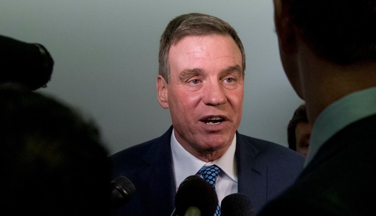 Sen. Mark Warner, D-Va., told CNN's Jake Tapper that President Trump's later-backtracked decision to fire special counsel Robert Muller is not the behavior of an innocent man. (AP Photo/Andrew Harnik)