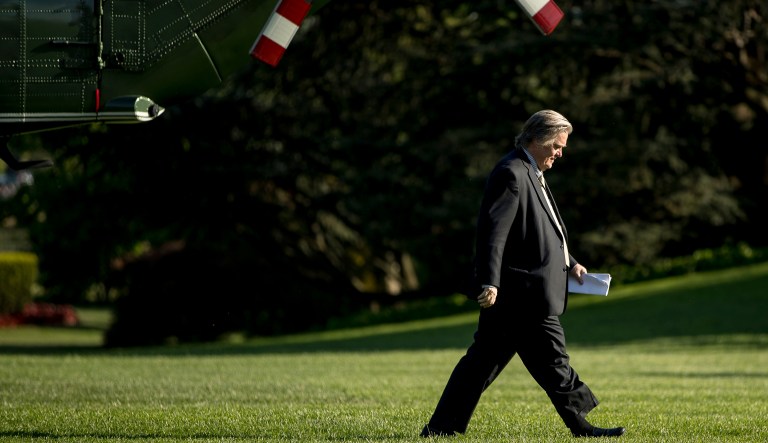 Bannon was already under pressure to leave after reports that he was leaking out damaging information about national security adviser H.R. McMaster. (AP Photo/Andrew Harnik)