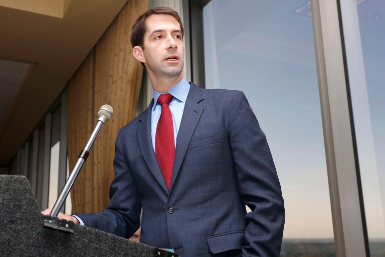 Hillary Clinton's staffers may not qualify for security clearances in the event she gets elected and brings them to the White House, according to a member of the Senate Intelligence Committee, due to their involvement with Clinton's mishandling of classified information, said Sen. Tom Cotton. (AP Photo/Danny Johnston)