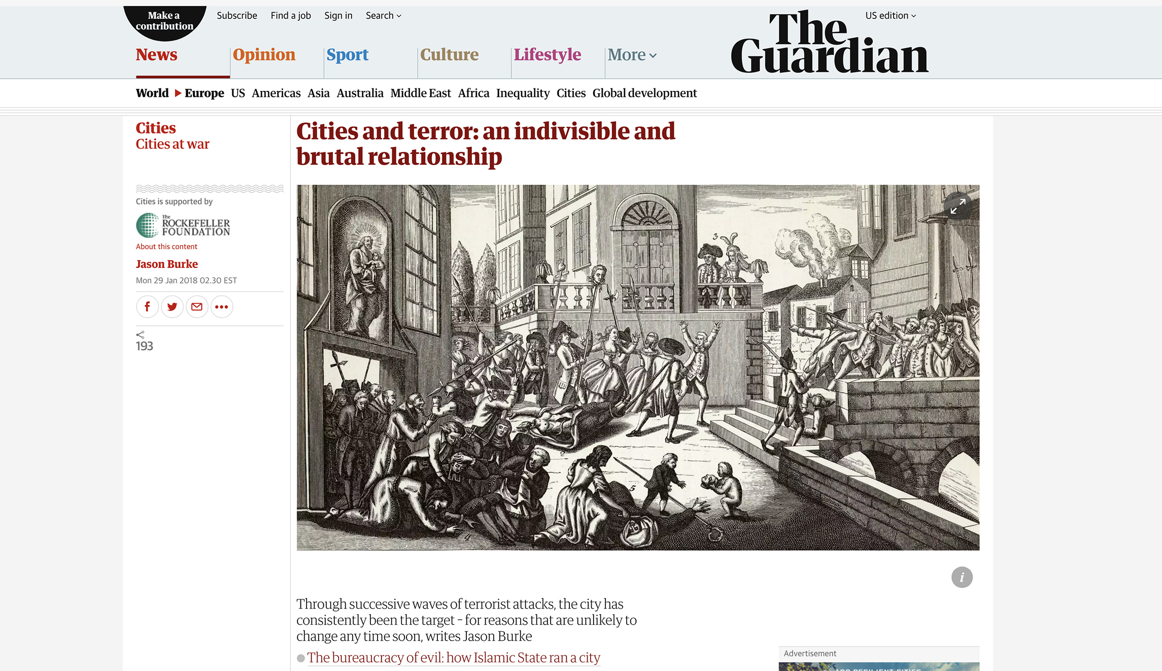 UK newspaper publishes major article on terrorism, omits Israel