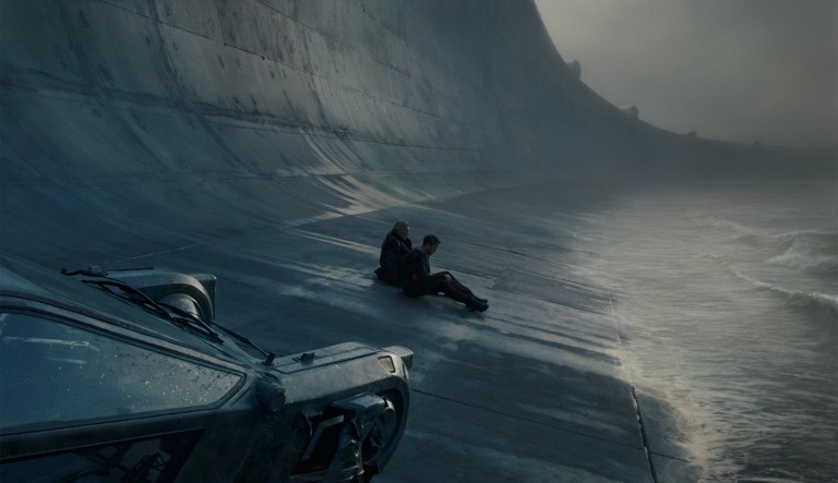 In the sequel to the science-fiction classic, large chunks of Los Angeles, which is 30 degrees cooler, have plunged into the Pacific and people are stuck eating insects for protein. (@BladeRunner/Twitter)