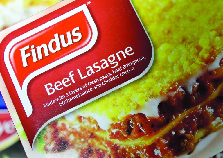 A Findus Beef Lasagne photographed in a shop in Jarrow, England, Friday, Feb. 8, 2013. Frozen-food company Findus recalled the beef lasagne meals earlier this week after French supplier Comigel raised concerns that the products didn't 