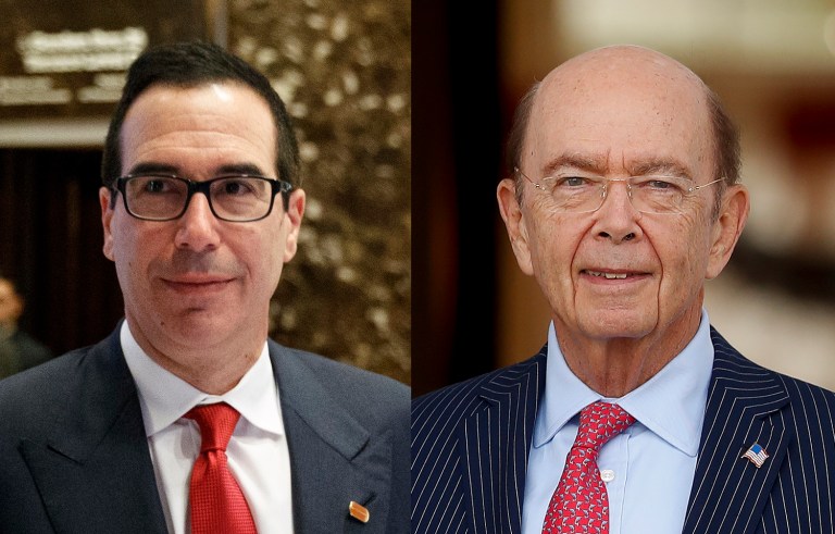 Steven Mnuchin and Wilbur Ross confirmed their nominations as President-elect Trump's treasury secretary and commerce secretary respectively on Wednesday. (AP Photo/Carolyn Kaster)