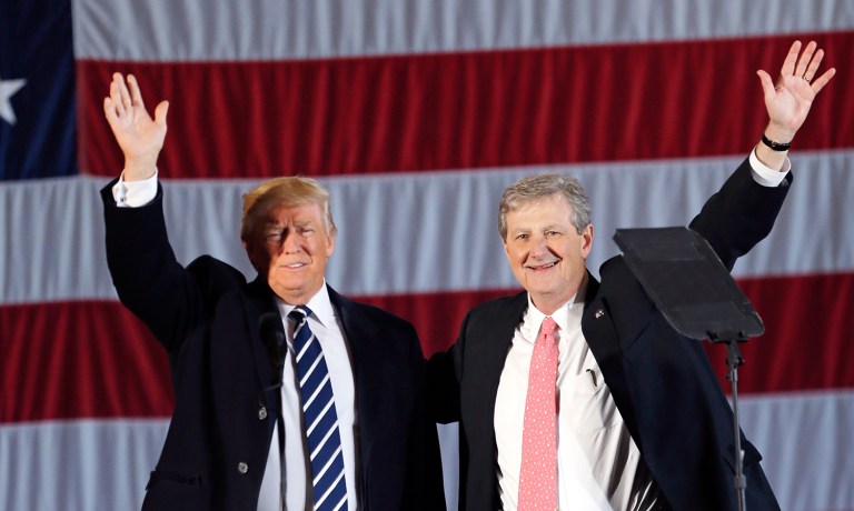 The president-elect made a stop in Baton Rouge on Friday, where he railed against illegal immigration as a 