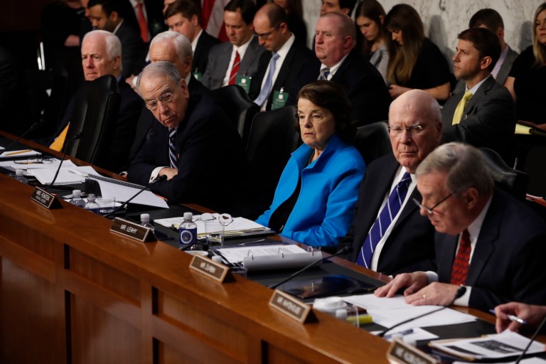 The Illinois Democrat (far right) said he would ask why Reince Priebus suggested Gorsuch would share Trump's 