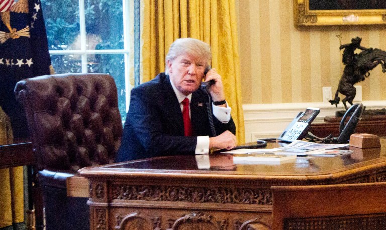 This won't be the first time Trump has recorded a robocall for a Republican candidate in recent months. (AP Photo/Manuel Balce Ceneta, File)