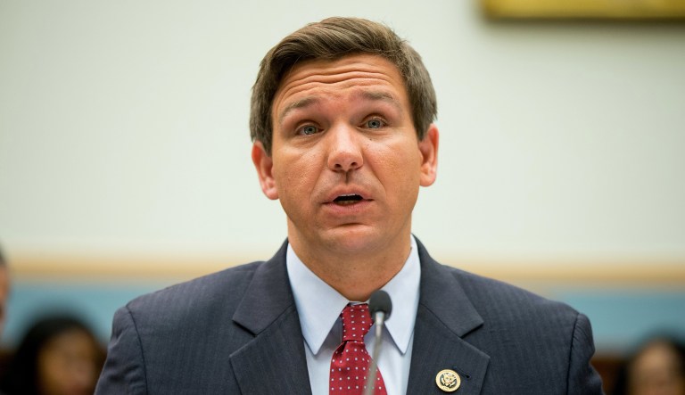 Rep. Ron DeSantis, R-Fla., argued Monday that President Trump should follow through on his weekend threat and cancel all subsidies that federal lawmakers get to buy insurance under Obamacare. (AP Photo/Andrew Harnik)