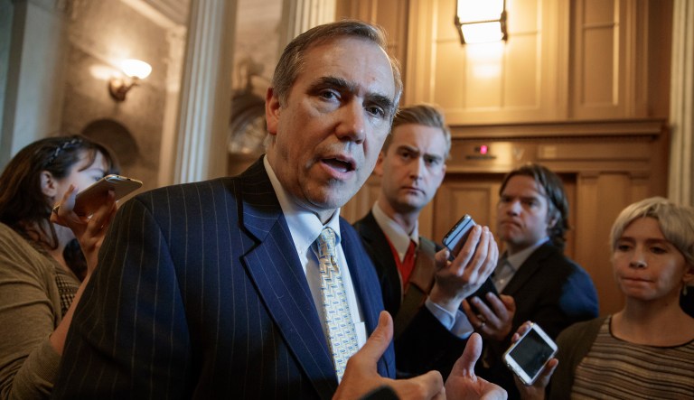 Despite the fact that no money was stolen and despite the fact that Republicans announced to the world their plan beforehand, Sen. Jeff Merkley, D-Ore., (pictured above) accused his colleagues of stealing 