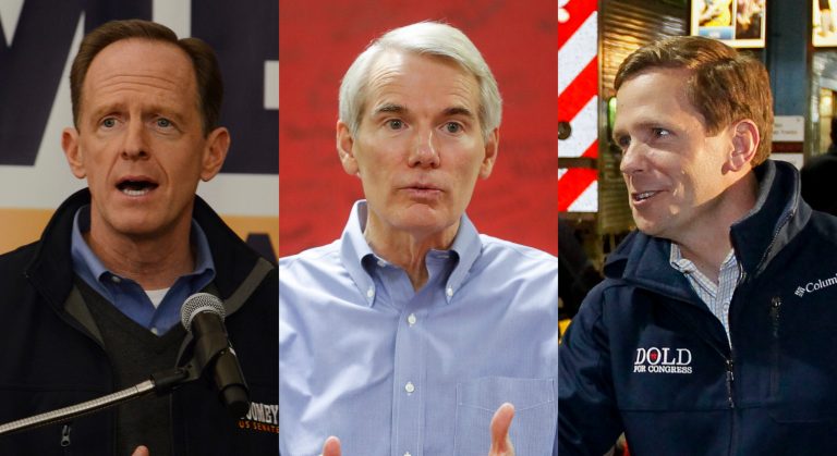 Sens. Pat Toomey and Rob Portman and Rep. Bob Dold are up for re-election. (AP Photos)