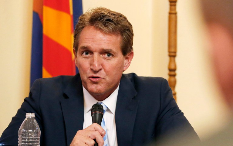 Sen. Jeff Flake, who sits on the Foreign Relations panel, offers positive statement. (AP Photo/Ross D. Franklin)