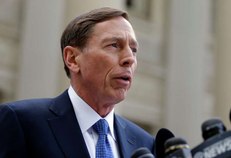 Former CIA director David Petraeus leaves the federal courthouse in Charlotte, N.C., Thursday, April 23, 2015 after pleading guilty to sharing top government secrets with his biographer. (AP Photo/Chuck Burton)