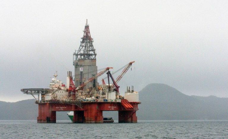 FILE- This April 26, 2013 file photo shows the West Hercules drilling rig in the Skaanevik fjord in western Norway. Norway's government controlled Statoil oil company reported Thursday Aug. 7, 2014, that it has not found any commercial quantities of oil and gas at the northernmost wells it has drilled in the Arctic region, ending the exploration campaign for this year without indicating if drilling would resume next year. (AP Photo/Scanpix, Statoil, FILE)