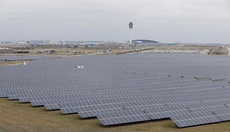 Duke Energy said it will build three large solar power plants in Kentucky. (AP Photo/Darron Cummings)