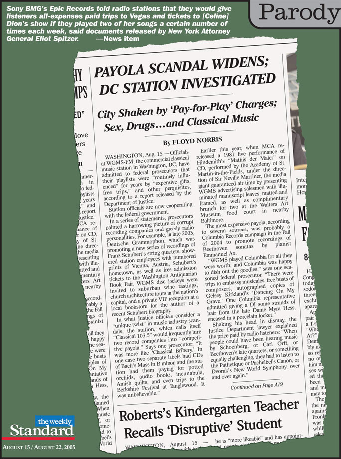 Classical payola.
